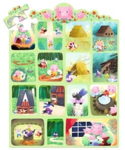 Djeco - Játékok Mese puzzle - A három kismalac, 35 db-os - The Three Little Pigs