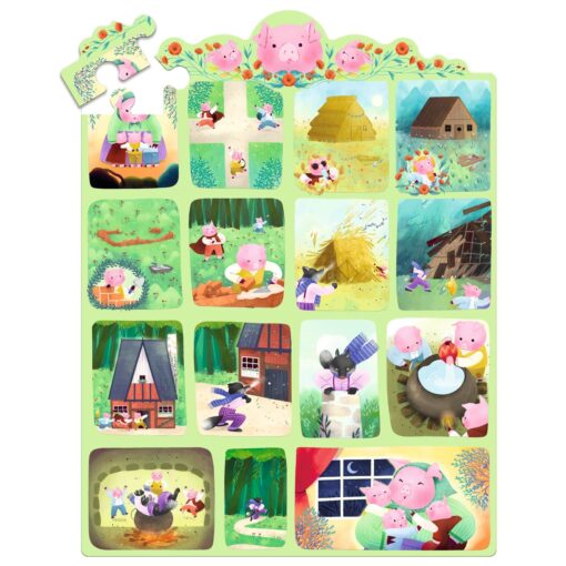 Djeco - Játékok Mese puzzle - A három kismalac, 35 db-os - The Three Little Pigs