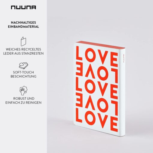 NUUNA Graphic S pontozott lapos jegyzetfüzet - Love