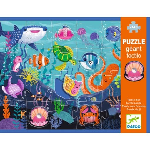 Djeco Óriás puzzle - Tengerlakók, 24+8 db-os - Taktilo sea