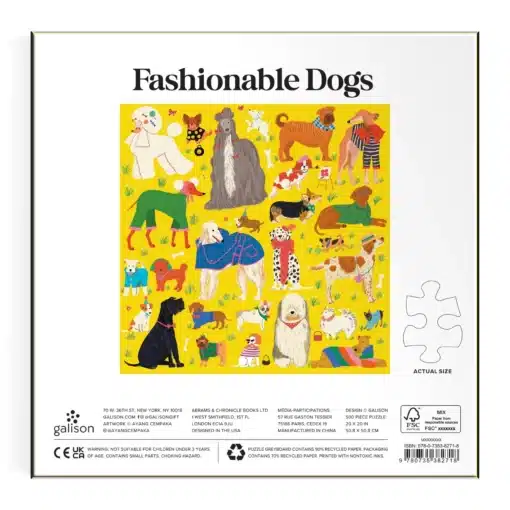 galison Fashionable Dogs 500 Piece Puzzle