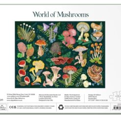 Galison Gombák világa puzzle doboz – 1000 db fenntartható kirakós gombás illusztrációval