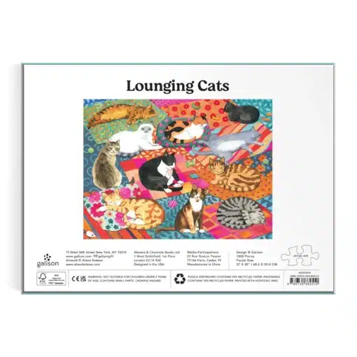 pihenő macskák Lounging Cats 1000 Piece Puzzle Galison,