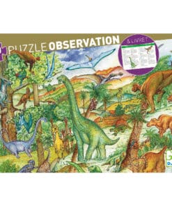 Djeco Megfigyeltető puzzle - Dinoszauruszok, 100 db-os - Dinosaurs + booklet