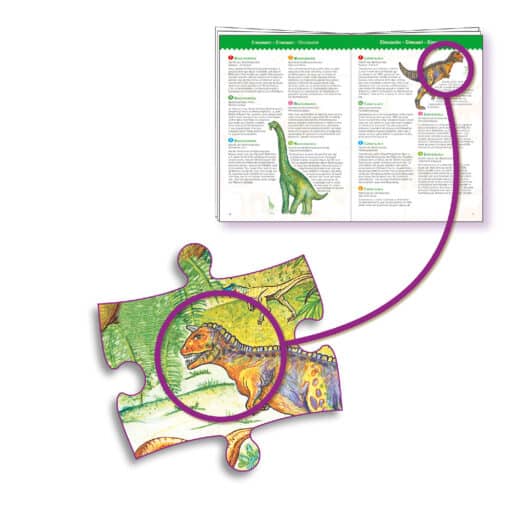 Djeco Megfigyeltető puzzle - Dinoszauruszok, 100 db-os - Dinosaurs + booklet