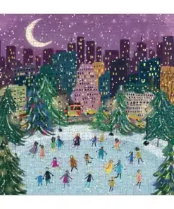 Joy Laforme – Merry Moonlight Skaters 500 darabos karácsonyi puzzle Galison