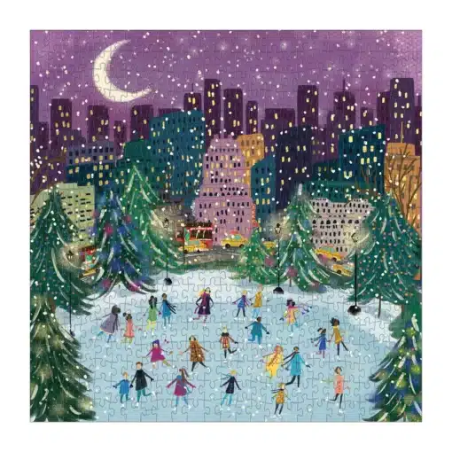 Joy Laforme – Merry Moonlight Skaters 500 darabos karácsonyi puzzle Galison