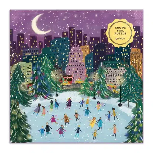 Joy Laforme – Merry Moonlight Skaters 500 darabos karácsonyi puzzle Galison