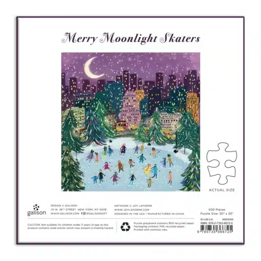 Joy Laforme – Merry Moonlight Skaters 500 darabos karácsonyi puzzle Galison