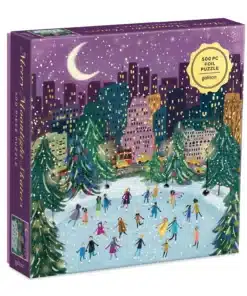 Joy Laforme – Merry Moonlight Skaters 500 darabos karácsonyi puzzle Galison