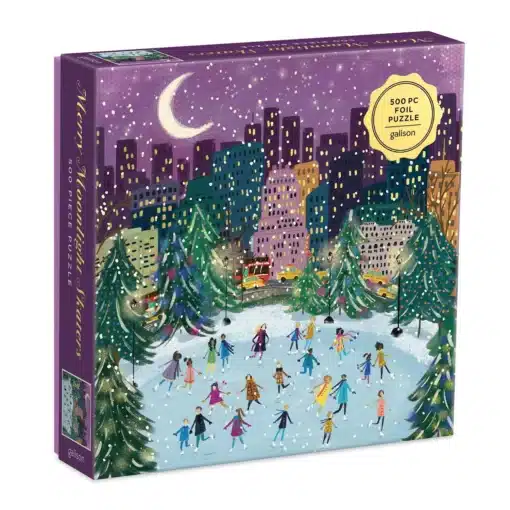 Joy Laforme – Merry Moonlight Skaters 500 darabos karácsonyi puzzle Galison