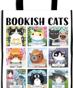 Bookish Cats újrahasznosított bevásárlótáska