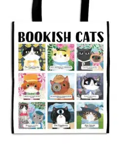 Bookish Cats újrahasznosított bevásárlótáska