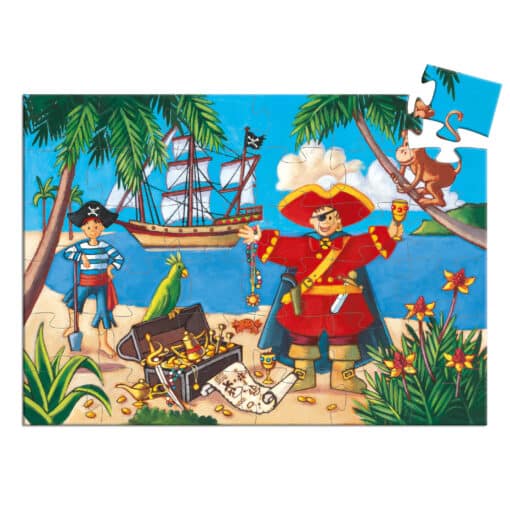 Djeco Formadobozos puzzle - Kalózok kincse, 36 db-os - The pirate and his treasure