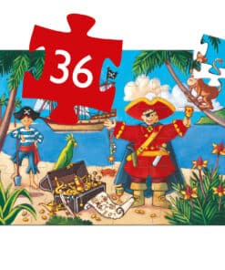 Djeco Formadobozos puzzle - Kalózok kincse, 36 db-os - The pirate and his treasure