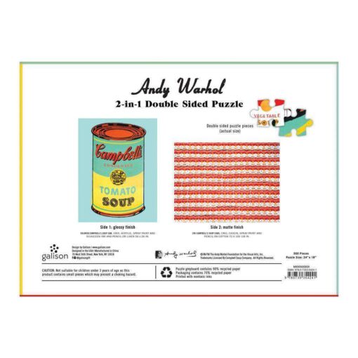 Galison puzzle - Andy Warhol Soup Can Kétoldalas 500 darabos Puzzle