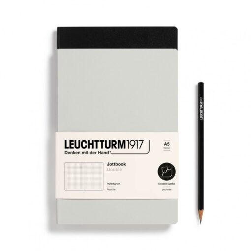 LEUCHTTURM1917 A5 pontozott lapos JOTTBOOK, 2 db, light grey és black