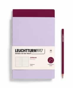 LEUCHTTURM1917 A5 pontozott lapos JOTTBOOK, 2 db, lilac és port red