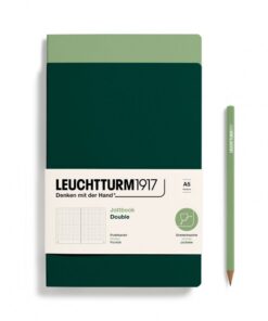 LEUCHTTURM1917 A5 pontozott lapos JOTTBOOK, 2 db, sage és forest green