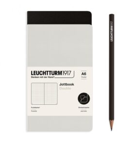 LEUCHTTURM1917 A6 pontozott lapos JOTTBOOK, 2 db, light grey és black