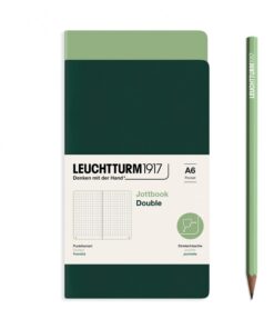 LEUCHTTURM1917 A6 pontozott lapos JOTTBOOK, 2 db, sage és forest green