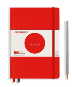 LEUCHTTURM1917 Bauhaus edition - A5 Medium pontozott lapos, red