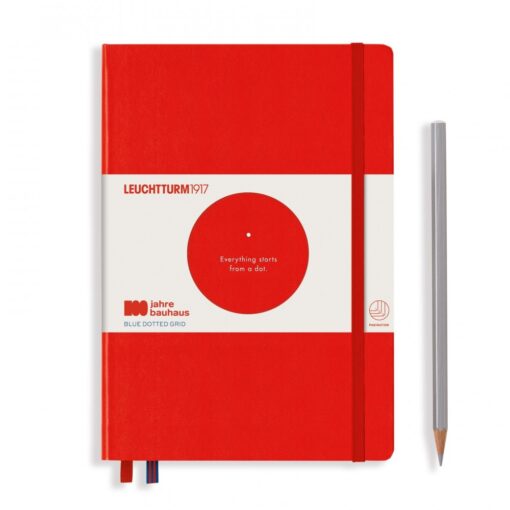 LEUCHTTURM1917 Bauhaus edition - A5 Medium pontozott lapos, red