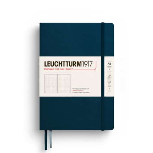 LEUCHTTURM1917 Medium A5 pontozott lapos NOTEBOOK, deep sea