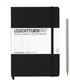 LEUCHTTURM1917 Medium A5 pontozott lapos NOTEBOOK, black