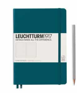 LEUCHTTURM1917 Medium A5 pontozott lapos NOTEBOOK, pacific green