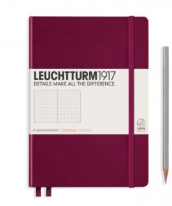 LEUCHTTURM1917 Medium A5 pontozott lapos NOTEBOOK, port red