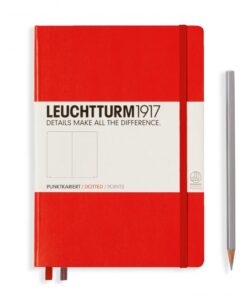 LEUCHTTURM1917 Medium A5 pontozott lapos NOTEBOOK, red