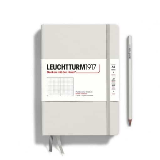 LEUCHTTURM1917 Medium A5 pontozott lapos NOTEBOOK, light grey