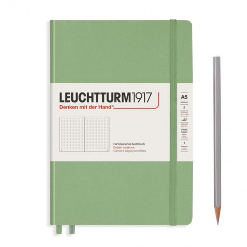 LEUCHTTURM1917 Medium A5 pontozott lapos NOTEBOOK, sage