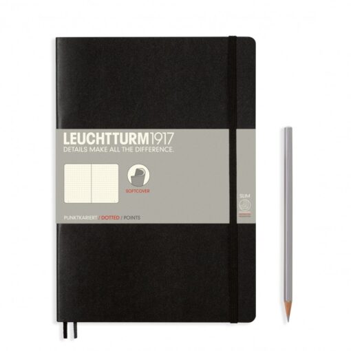 LEUCHTTURM1917 Composition B5 pontozott lapos SOFTCOVER notebook, black