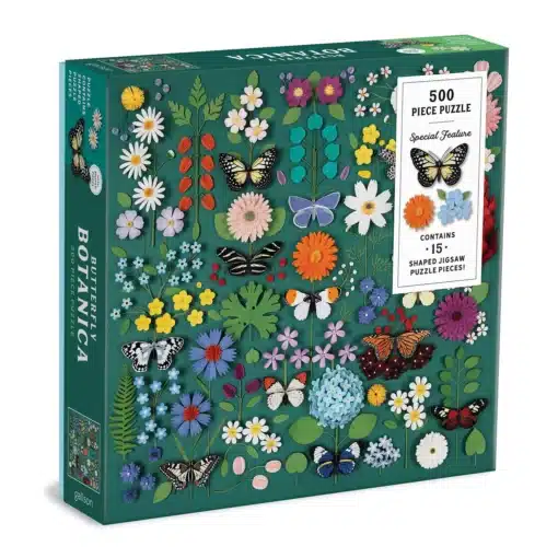 Galison – Butterfly Botanica 500 darabos puzzle FORMÁZOTT DARABOKKAL