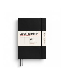 LEUCHTTURM1917 Medium A5 pontozott lapos NOTEBOOK 411, Black