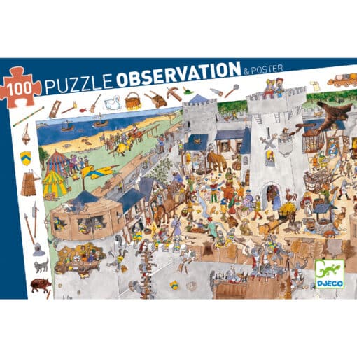 ElőzőKövetkező Djeco Megfigyeltető puzzle - Bevehetetlen vár, 100 db-os - Fortified castle