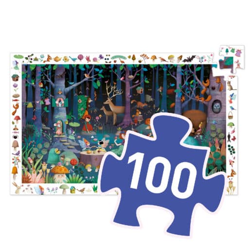 Djeco Megfigyeltető puzzle - Elvarázsolt erdő, 100 db-os - Enchanted Forest