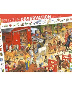 Djeco Megfigyeltető puzzle - Lovaglás, 200 db-os - Horse riding