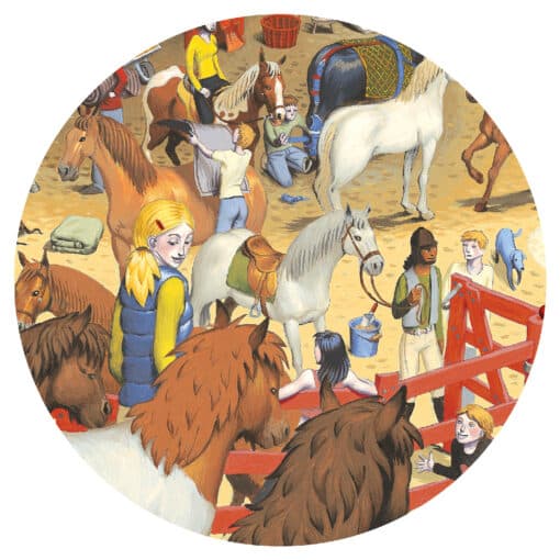 Djeco Megfigyeltető puzzle - Lovaglás, 200 db-os - Horse riding