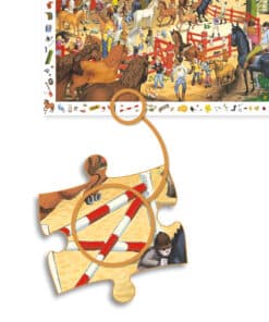 Djeco Megfigyeltető puzzle - Lovaglás, 200 db-os - Horse riding