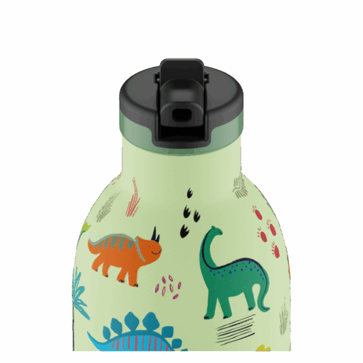 24BOTTLES Kids Clima 330ml rozsdamentes acél kulacs, JURASSIC FRIENDS