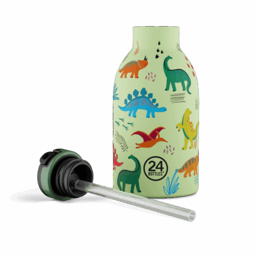 24BOTTLES Kids Clima 330ml rozsdamentes acél kulacs, JURASSIC FRIENDS