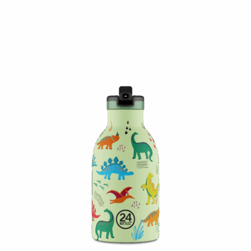 24BOTTLES Kids Clima 330ml rozsdamentes acél kulacs, JURASSIC FRIENDS