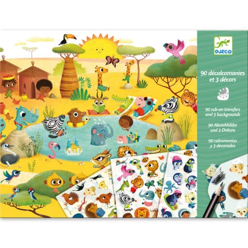 Djeco: Design by Satírozó képkészítés - Tájak - Savannah, desert, and North Pole: time for fun!