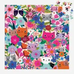 Mudpuppy – Blooming Cats 500 darabos családi puzzle