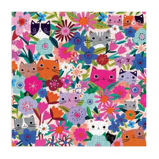 Mudpuppy – Blooming Cats 500 darabos családi puzzle