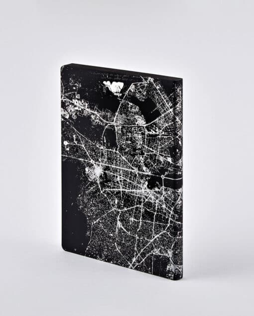 NUUNA Graphic L Light pontozott lapos jegyzetfüzet Nightflight - Berlin Silver