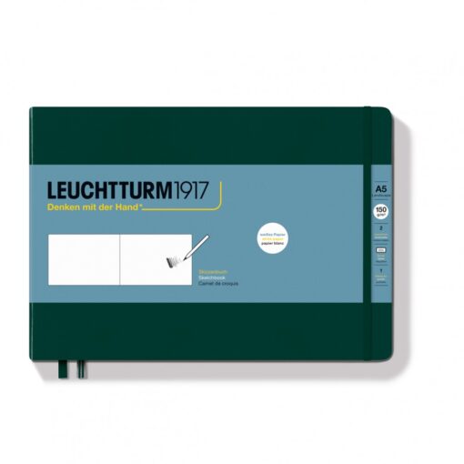 LEUCHTTURM1917 Sketchbook A5 fekvő, erdő zöld